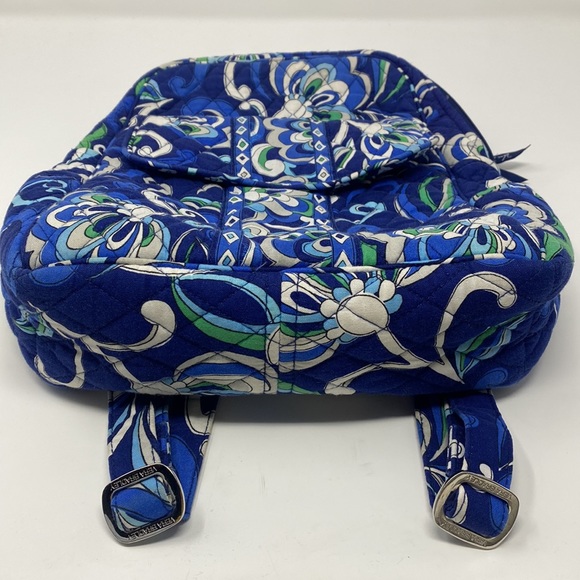Vera Bradley Navy Blue & Green Paisley Print Back Pack Excellent Used Condition main image 3